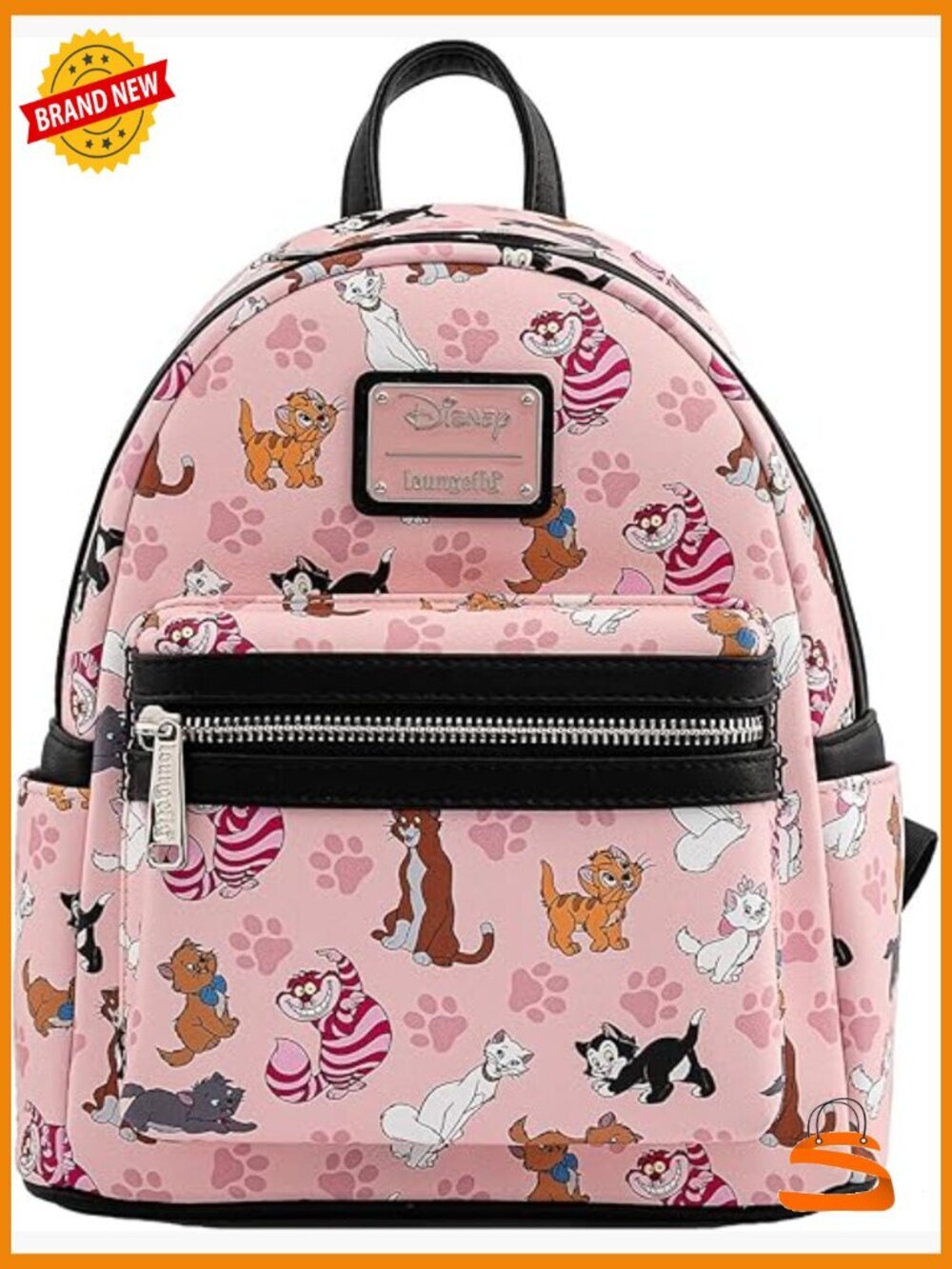 Disney Cats All Over Print Mini Backpack Faux Leather Handbag